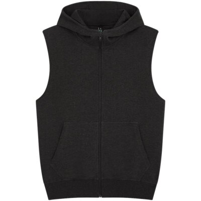 Earth Positive - EP309 - Sleeveless Full Zip Hoodie - Black Heather