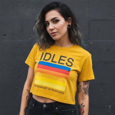 Idles - Resistance - Ladies Crop Top - yellow