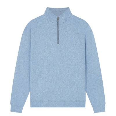 Earth Positive - EP307 - 1/4 Zip Sweatshirt - Light Blue Heather