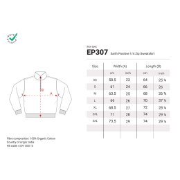 Earth Positive - EP307 - 1/4 Zip Sweatshirt - Black Heather