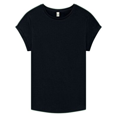 Earth Positive - EP16 - Organic Womens Rolled Sleeve T-shirt - stone washed black S