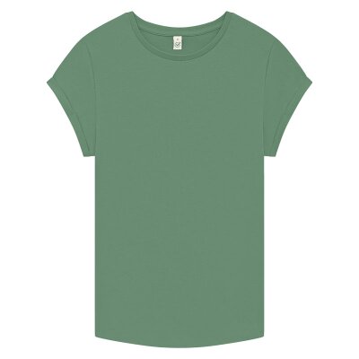Earth Positive - EP16 - Organic Womens Rolled Sleeve T-Shirt - stone washed sage green