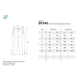 Earth Positive - EP345 - Sweatpants with Zips - Dark Heather