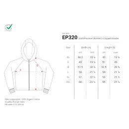 Earth Positive - EP320 - Womens Cropped Hoodie - Black