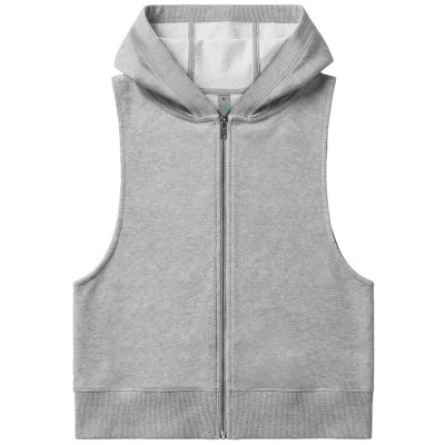 Earth Positive - EP318 - Womens Sleeveless Zip Hoodie - light heather