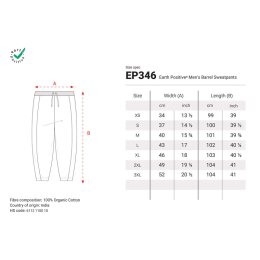 Earth Positive - EP346 - Mens Barrel Sweatpants - dark heather