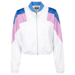 Urban Classics - TB2361 Ladies 3-Tone Track Jacket - white/brightblue/coolpink