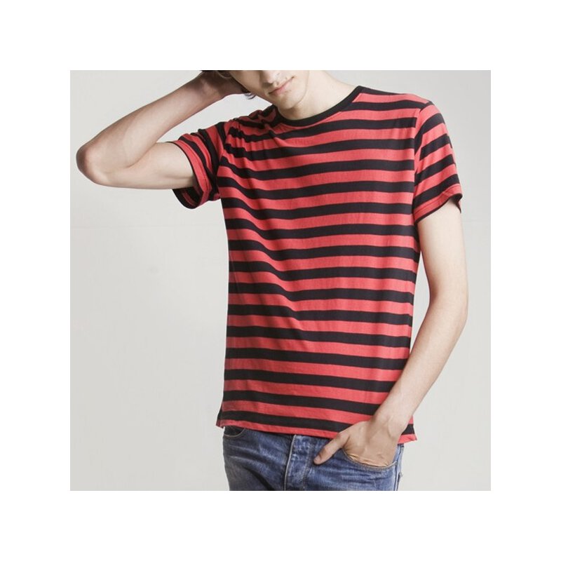 Mantis - Stripy T-Shirt - black/red