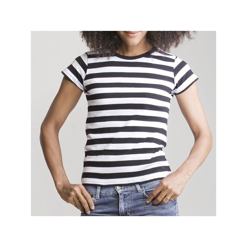 Mantis - Stripy Girl Shirt - black/white