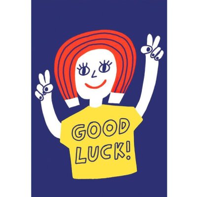 Good Luck - Postkarte mit Umschlag